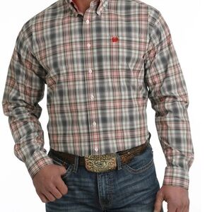 Men’s Cinch Western Plaid Cotton Button Down